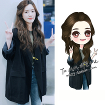 2021 new Zhao Lu Si with the same black loose thin suit jacket female Korean version of the wild suit spring and autumn