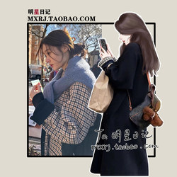 Zheng Caiyan's same style double-sided woolen coat mid-length 2023 autumn and winter new Korean style Hepburn style loose coat