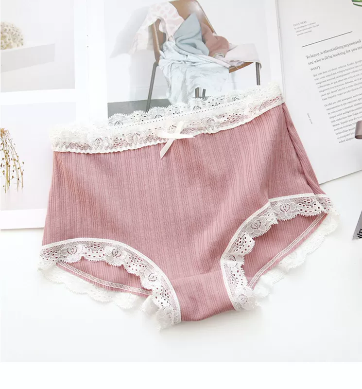 Bộ sưu tập mã bị hỏng 4 miếng cotton đồ lót phụ nữ cotton tóm tắt búp lụa sợi trung eo cô gái sinh viên - Giống cái