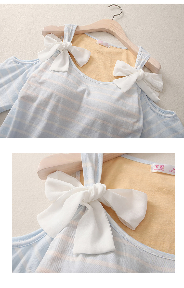 Áo quây cotton gợi cảm có thể mặc nơ với áo độn ngực ngắn ngủ mùa hè tay ngắn mặc đồ ngủ tại nhà dịch vụ mặc áo ngực không mặc đầm nhung đẹp