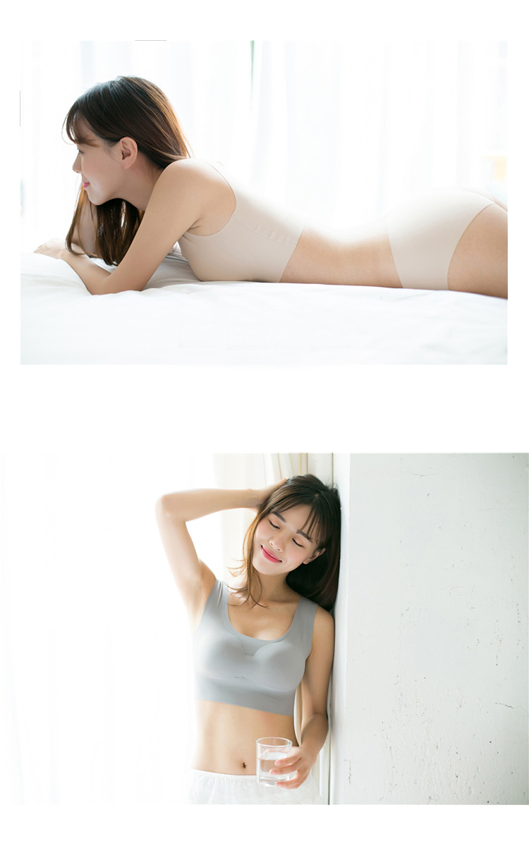 Bốn mùa đồ lót liền mạch không có vòng thép trơn áo vô hình kiểu áo ngực thể thao yoga không ràng buộc thoải mái phần mỏng quần lót phụ nữ