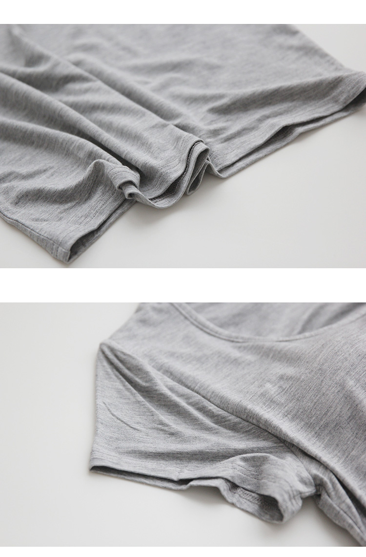 Thắt lưng cotton mùa xuân và hè BRA không có áo ngực bằng thép Áo thun đáy quần thể dục với áo độn ngực cổ tròn tay áo ngắn chạm đáy áo quần lot