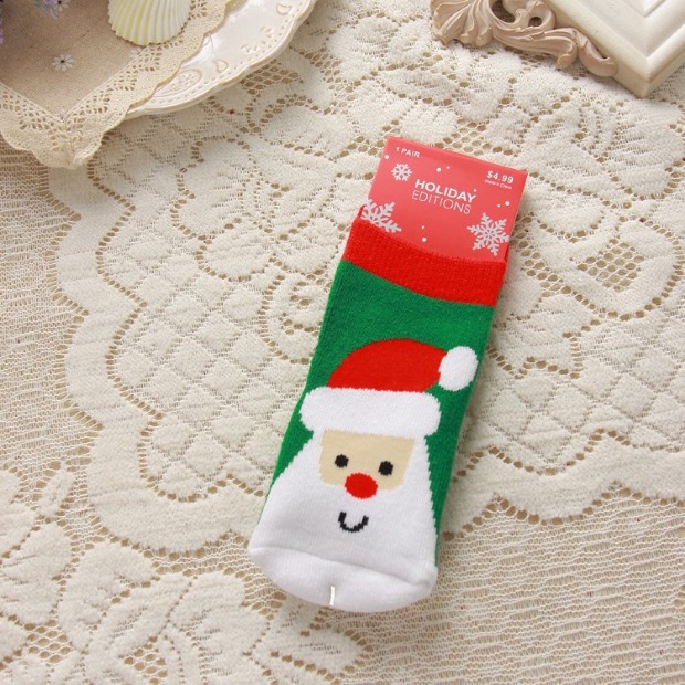 Mùa đông dày trẻ em vớ ông già Noel Quà tặng năm mới vớ cotton đỏ cho bé lễ hội vớ trẻ em 1-3-8 tuổi vớ công chúa cho bé gái