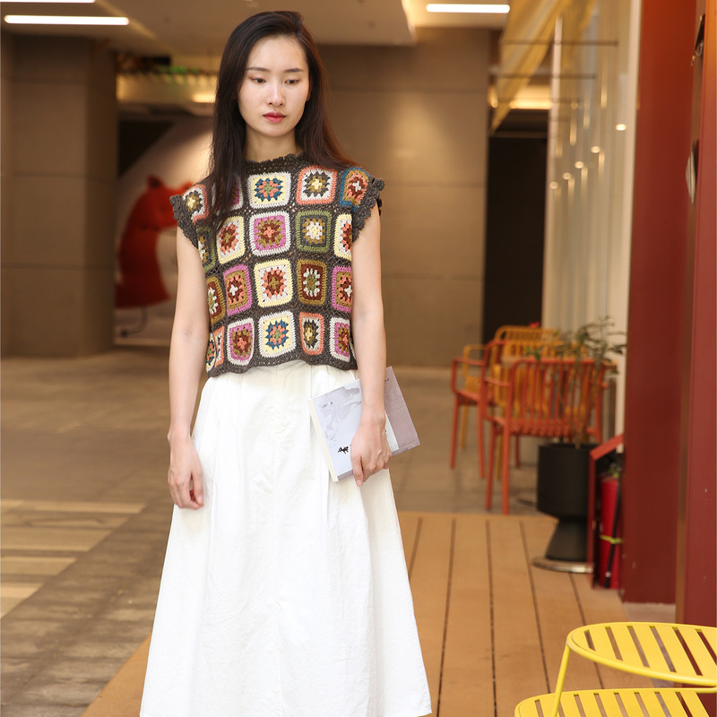 45R Granny Square Vest Ito Silk Thread Split Board Knitting Material Kit Includes Video Tutorial