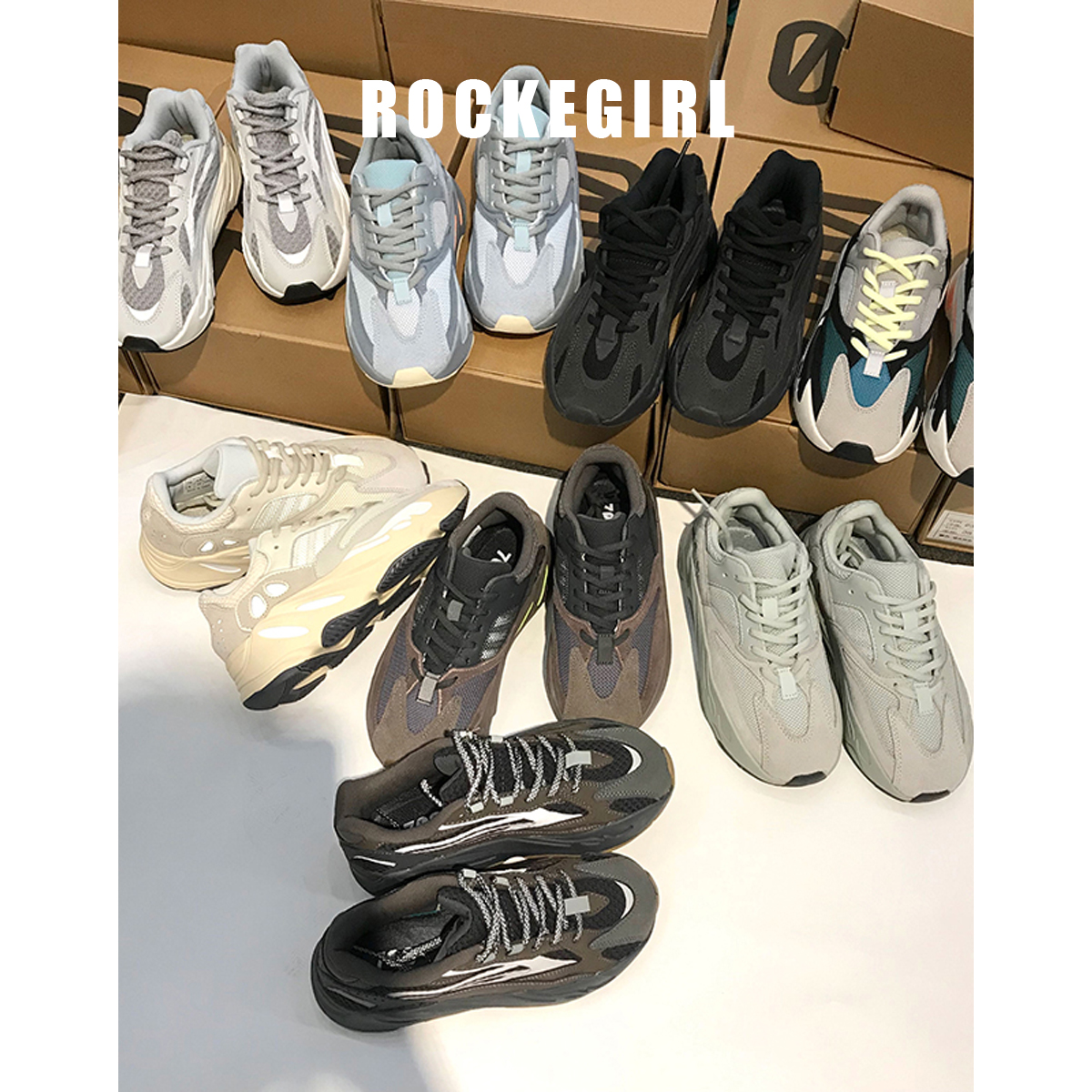 OFF YEEZY Waffle Coconut Shoes 700v2 Really Explosive Black Soul Sports Casual Shoes Women's All-match ins Trendy Dad Shoes