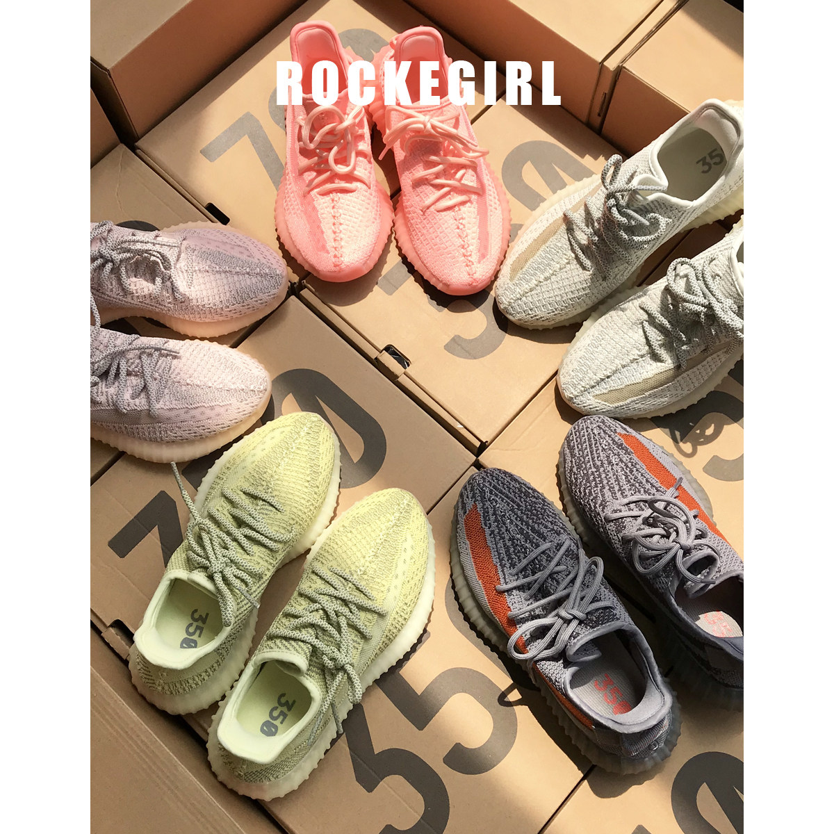 OFF YEEZY Huafu Coconut Shoes Woman 350v2 Full Star Net Red Fly Sneakers With the Tide Daddy Shoes