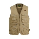 Bố tải nhiều túi cotton nam vest bình thường mùa xuân và mùa thu vest mỏng vest trung niên áo ghi lê nam