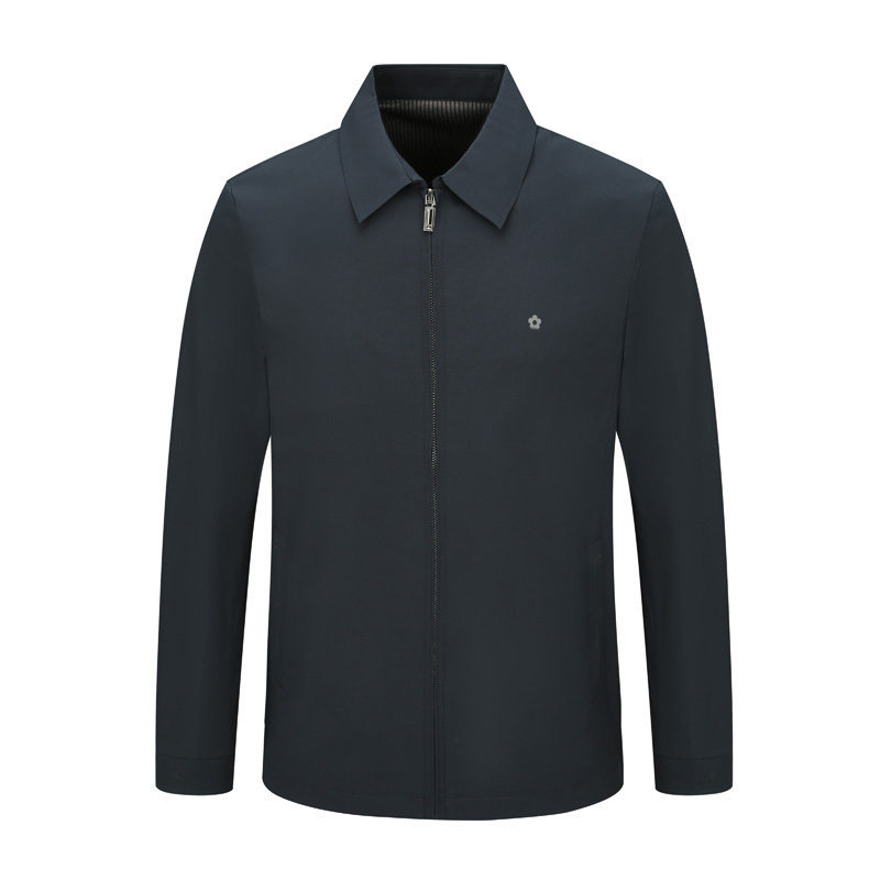 Dj154 Dream Home Simple Style Middle-Aged Men's Jacket Spring and Autumn Stand Collar Zipper Executive Business Casual Jacket Dj154 Dream Home Simple Style Middle-Aged Men's Jacket Spring and Autumn Stand Collar Zipper Executive Business Casual Jacket