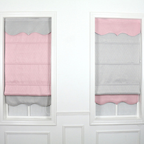 Custom modern Nordic fashion ins solid color flannel blackout curtains Living room bedroom gray powder Roman curtain