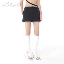 Louisshengtaochen Original Designer 24 Spring/Summer Deep Blue Nylon Mini Skirt