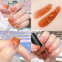 Buy 2 get 1 free net red nail polish bake-free quick-drying Healthy tasteless long-lasting tearable gradient color sequins Rose thorns