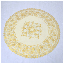European style pvc gold and silver tablecloth waterproof coffee table disposable tablecloth turntable oil-proof round table mat 90cm