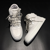 White high-top shoes mens board shoes 2021 autumn all-match mens shoes Korean version of the trend casual shoes leather Air Force one shoes