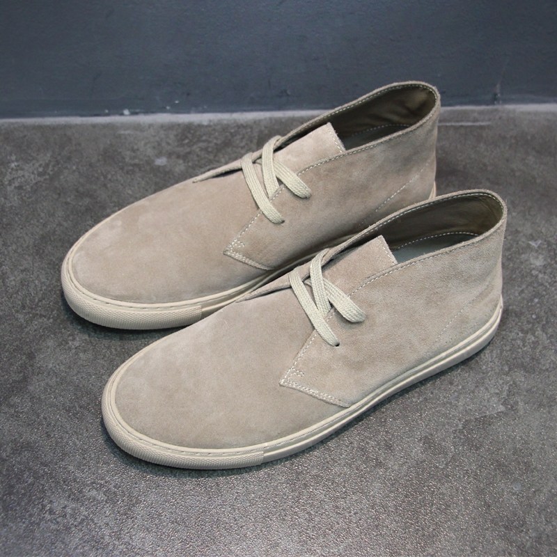 Desert Boots Men's Tide Shoes Winter Plus Velvet Vintage Leather Boots Cow Velvet High Barrel Board Shoes Leather Soft Bottom Japanese Frock Boots