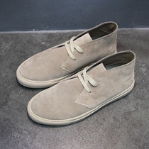 Desert boots mens trendy shoes 2021 autumn retro leather boots cattle anti-velvet high-top board shoes leather soft-soled Japanese tooling boots