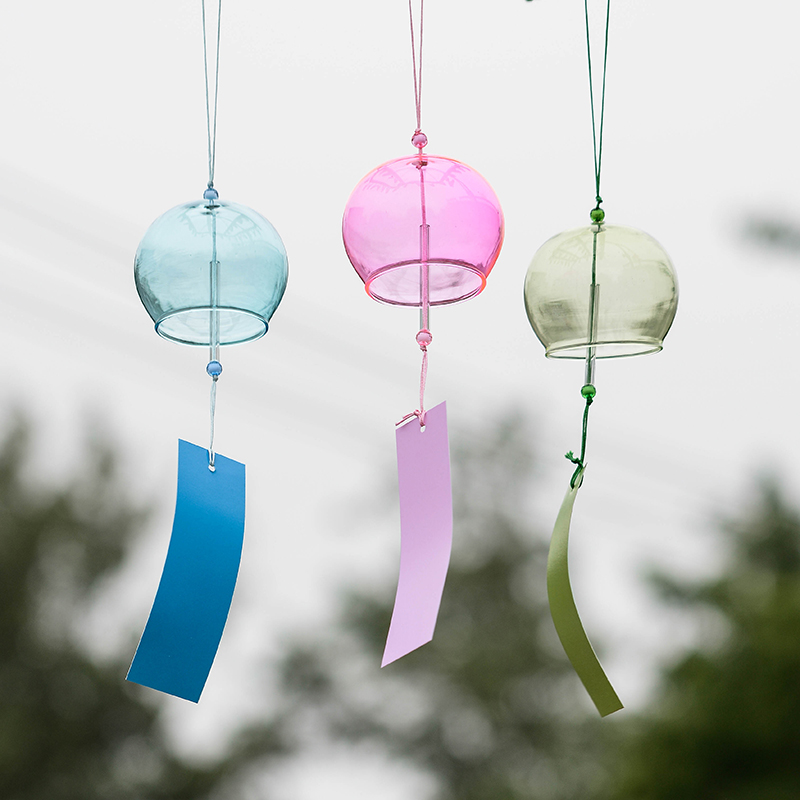 Color Glass Windbell Craft Gift Swing Accessories Wind Scenic Area Decoration Handmade Pendant Jiang Households Windbell Gift Wedding Garden Arrangement