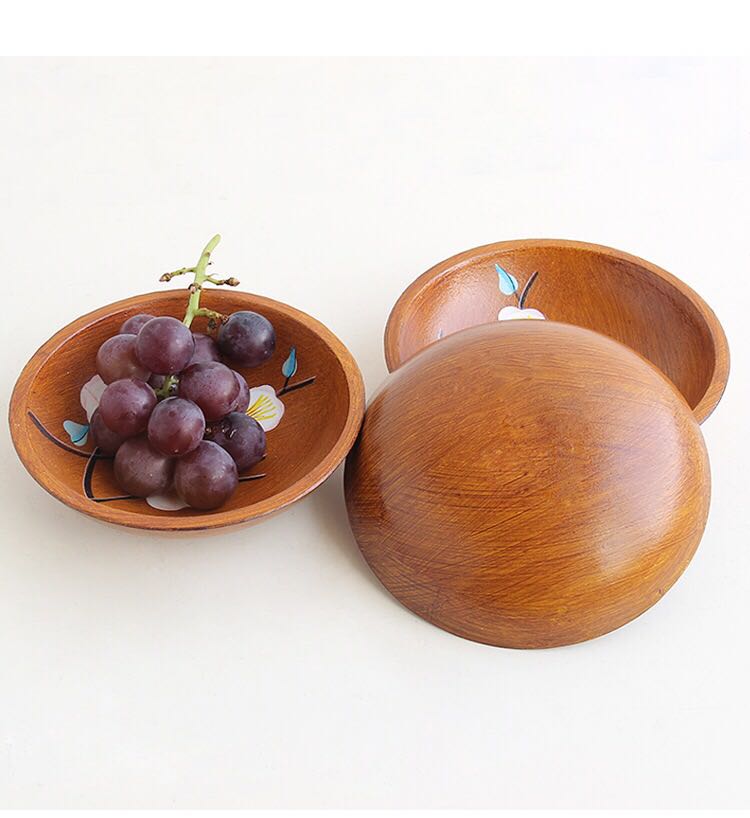 Zakka Nhật Bản phong cách vẽ tay bằng gỗ tròn trái cây sấy khô Teahouse cafe nhà bằng gỗ món ăn món kẹo - Tấm khay trà gỗ đẹp
