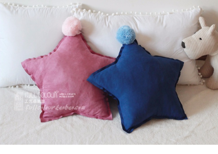 Ins tóc Bắc Âu bóng macarons năm cánh sao ngủ trưa gối sofa giường cô gái trái tim lưới màu đỏ gối gối - Trở lại đệm / Bolsters bộ chăn gối văn phòng giá rẻ