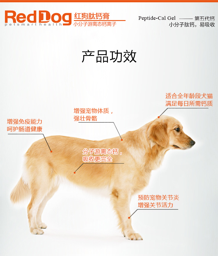 Red Dog RedDog Peptide Canxi Kem 120g Dog Cat Canxi Dinh dưỡng Kem xương Canxi - Cat / Dog Health bổ sung sữa cho mèo mẹ