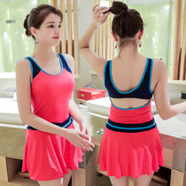 2021 swimwear womens one-piece skirt vest sport conservative boxer pants simple slim swimwear hot spring