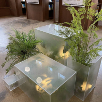 Acrylic fake flower simulation flower furnishing plant partition green planting combined flower groove flower case bionic flower and grass building decoration