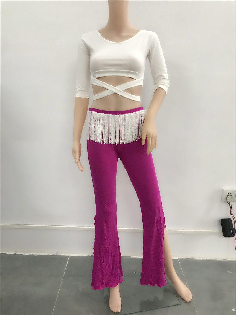Belly dance practice Sexy Streaming Su Suxiu Body Blouse Pants Suit With Slim Horn Pants Dance Suit