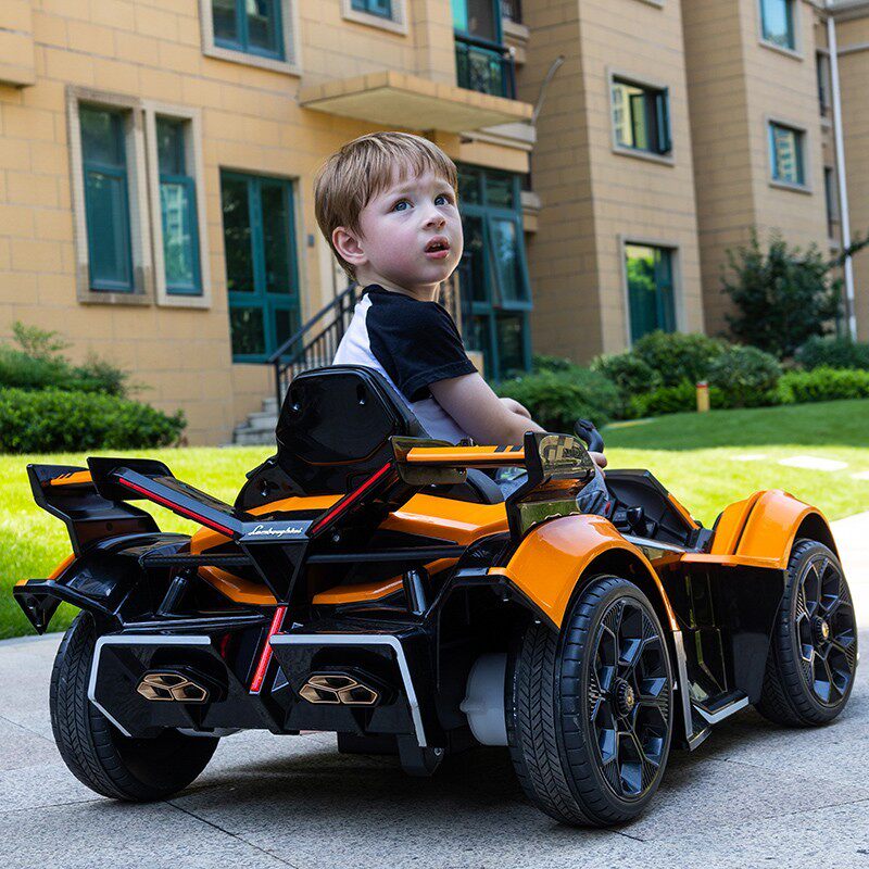 Lamborghini children's electric car four-wheel remote control stroller children's toy car can sit people men and women baby sports car