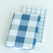 Vải kẻ sọc xanh Nhật Bản và Hàn Quốc Vải cotton khăn trải bàn rèm gối sofa handmade tự làm vải lanh dày mới
