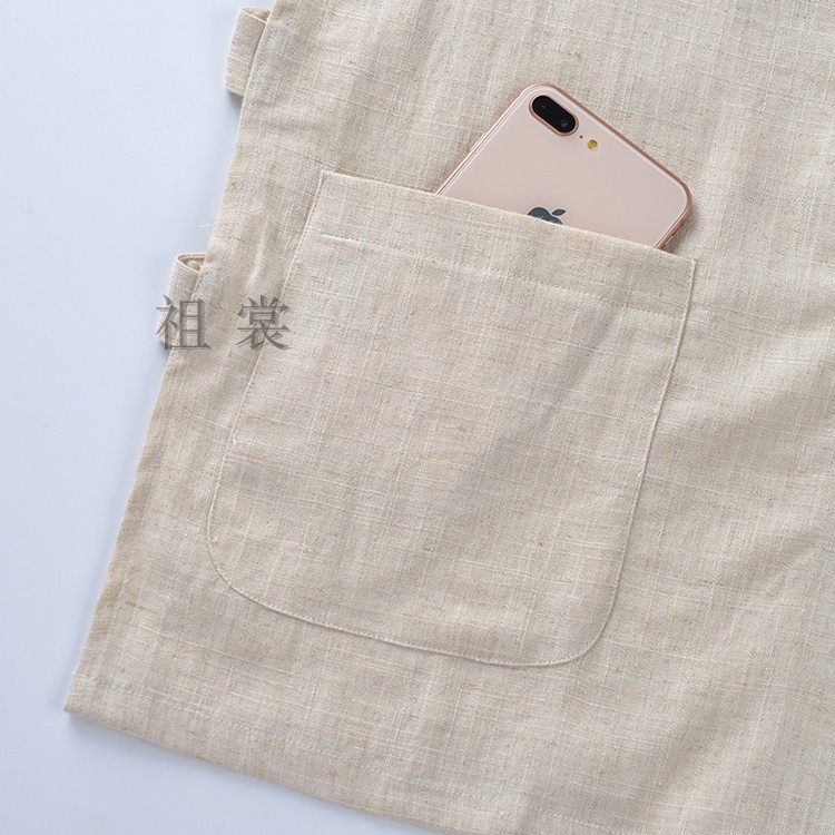 Cotton và vải lanh truyền thống nam Trung Quốc vest mồ hôi vest Ma Hao mùa hè ông già áo len vai áo Trung Quốc phong cách nút khóa vải lanh áo ba lỗ tập gym