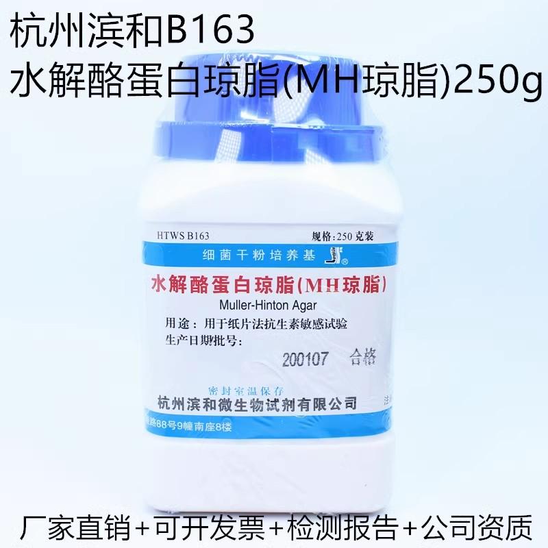 杭州滨和 水解酪蛋白琼脂(MH琼脂)250gB163抗生素敏感试验培养基