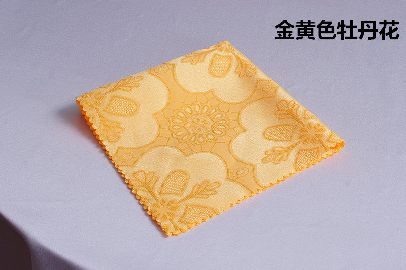 Golden yellow mouth cloth Square towel Cotton and polyester napkin Hotel round table cloth Table cloth Napkin cloth Simple and modern