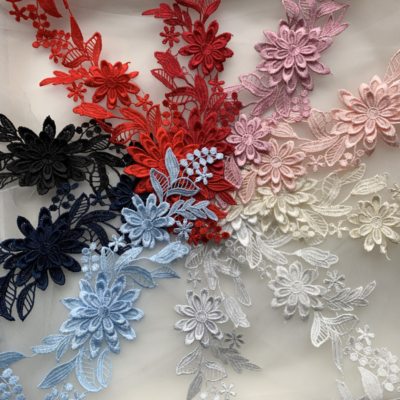 10 Stück/Set Lösliche Exquisite Spitzenblumen DIY Brauttiara Hochzeitsschuhe Hochzeitskleid Dekorationsmaterialien RS803 – Detail 2