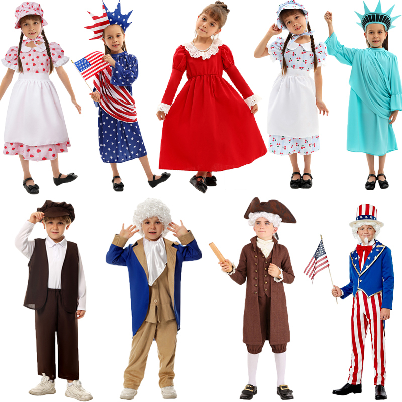 American Independence Day Children's Day Performance Cos Costumes Halloween Children's June 1St Kindergarten Stage Role Performance Costumes