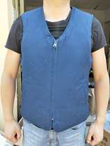 Middle-aged and elderly cold-proof fur one-piece sheepskin waistcoat Sky blue 14 machine leather vest