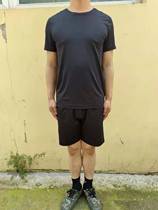 Black Quick-drying Fitness Suit Summer Mesh Quick-drying Short Sleeve Crew Neck Shirt Short Sleeve Shorts