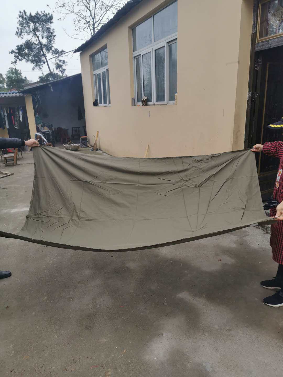 The land is covered by the hood.