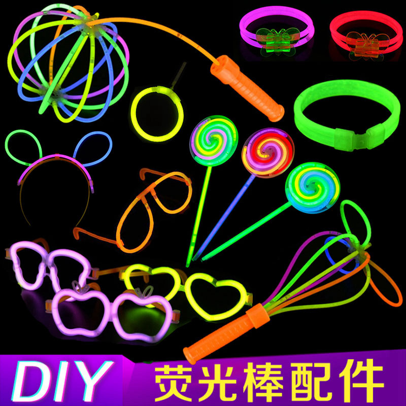 Christmas decorations Firefly accessories hair clip Loving Shaped Luminous Glasses Bracelets Nightly Light DIY Hair Stirrups Hand Rings