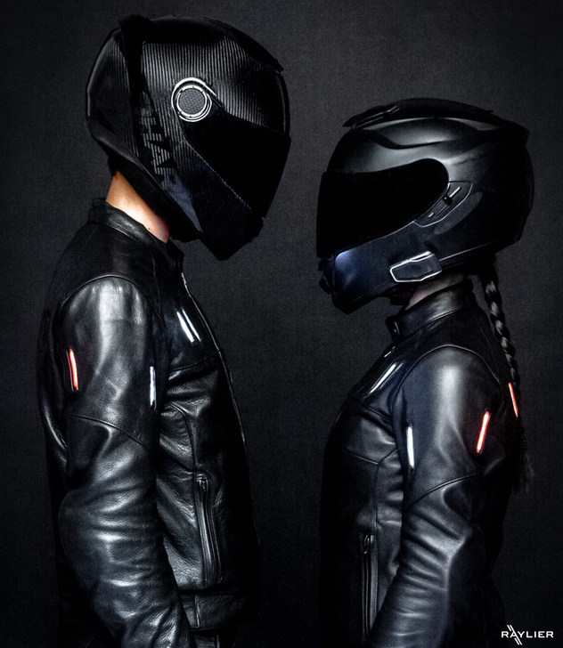 Raylier Riding Leather Jacket Light Early Warning Tips Intelligent Speed Measuring Hazard Protection Riding Safety Clothing