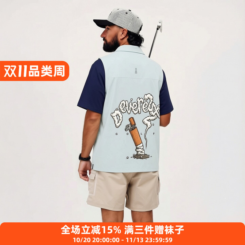 Devereux Golf American-Style Golf Creative Print Sleeveless Comfortable Waterproof Breathable Jacket Vest for Men and Women