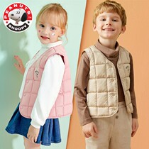 Snoopy childrens vest baby baby down cotton waistcoat wearing boys and girls spring and autumn cotton vest winter