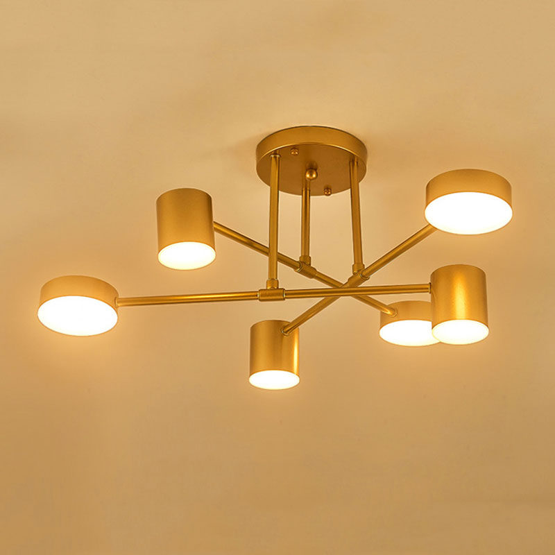 Nordic Multi-Head Suction Dome Lamp Minimalist Modern Creative Golden Black Dining Room Bookhouse Bedroom Luminaire Triple Light LED