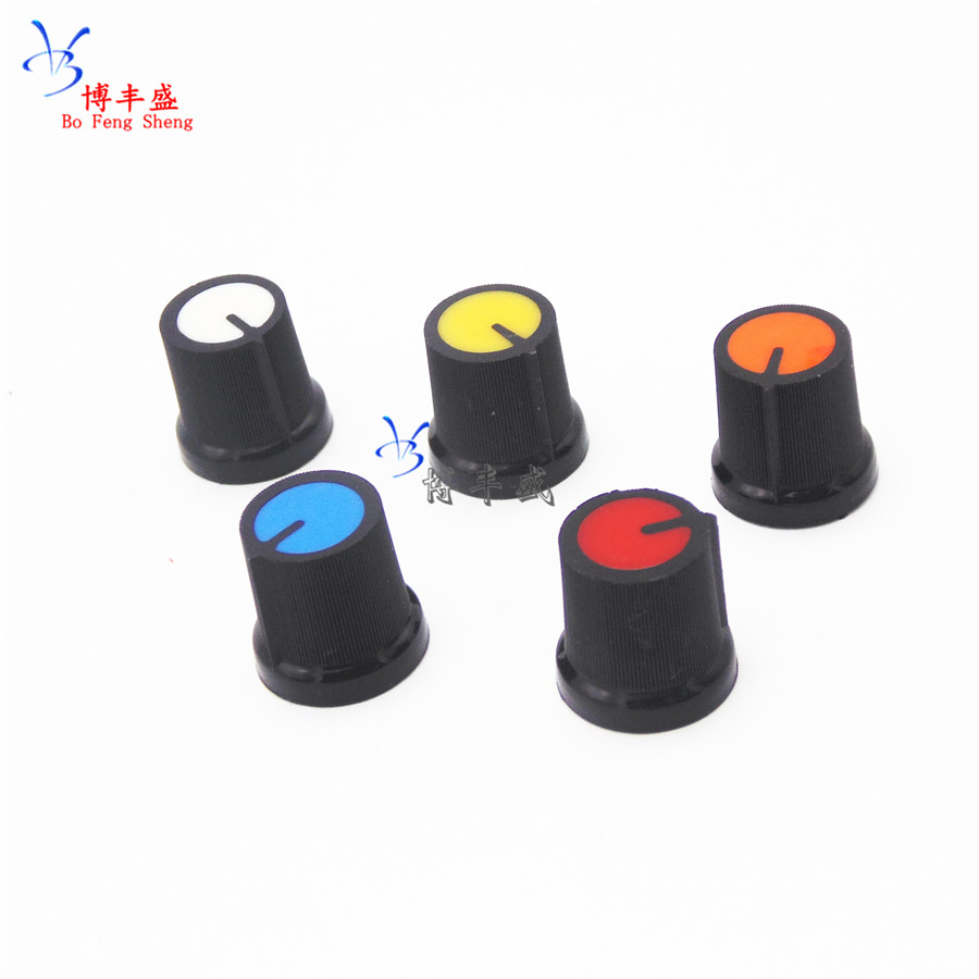 AG3 Plastic Knob Plum Blossom Shaft Cap Switchboard WH148 R09 type hole 6MM 15X17mm