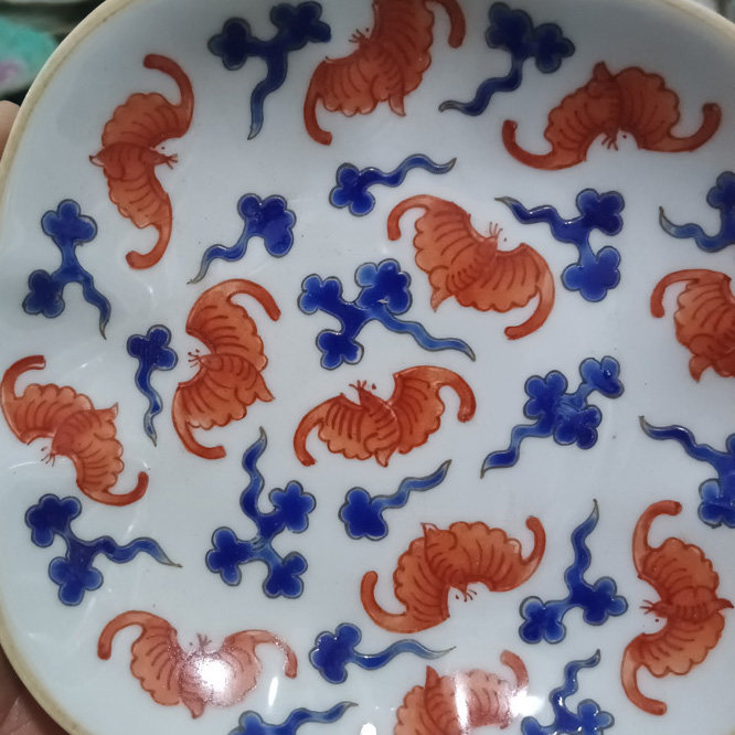 清代　同治年製　蝙蝠文合子　香合 清代 同治年製 蝙蝠文合子 香合 【公式通販】