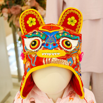 Chinese style spring and autumn traditional handmade children Tiger Tang hat men and women Baby Full Moon year old baby tiger head hat