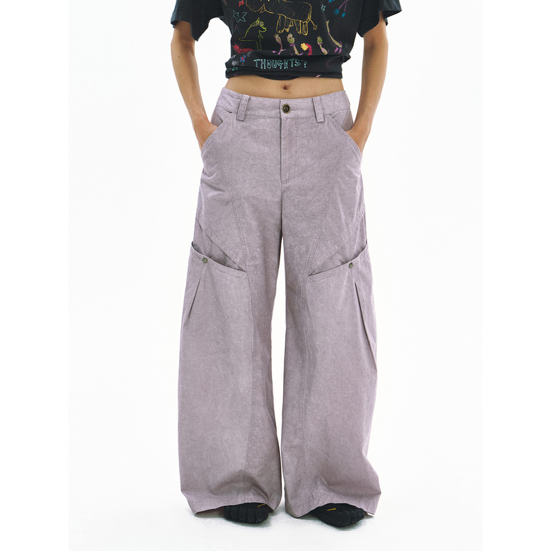Hello September Black Label High-Quality Summer New Lightweight Heavy-Duty Distressed Workwear Casual Pants V60864