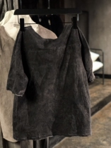 UNNAMING XIA original designer brand zdyeing short sleeve tee tee pure cotton T-shirt round collar mens jacket 2022