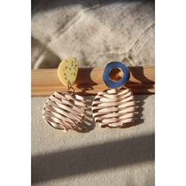 Woven Earrings Personality Small CrowdAdvanced Asymmetry Collision Color Minimalist Fashion Temperament Collage