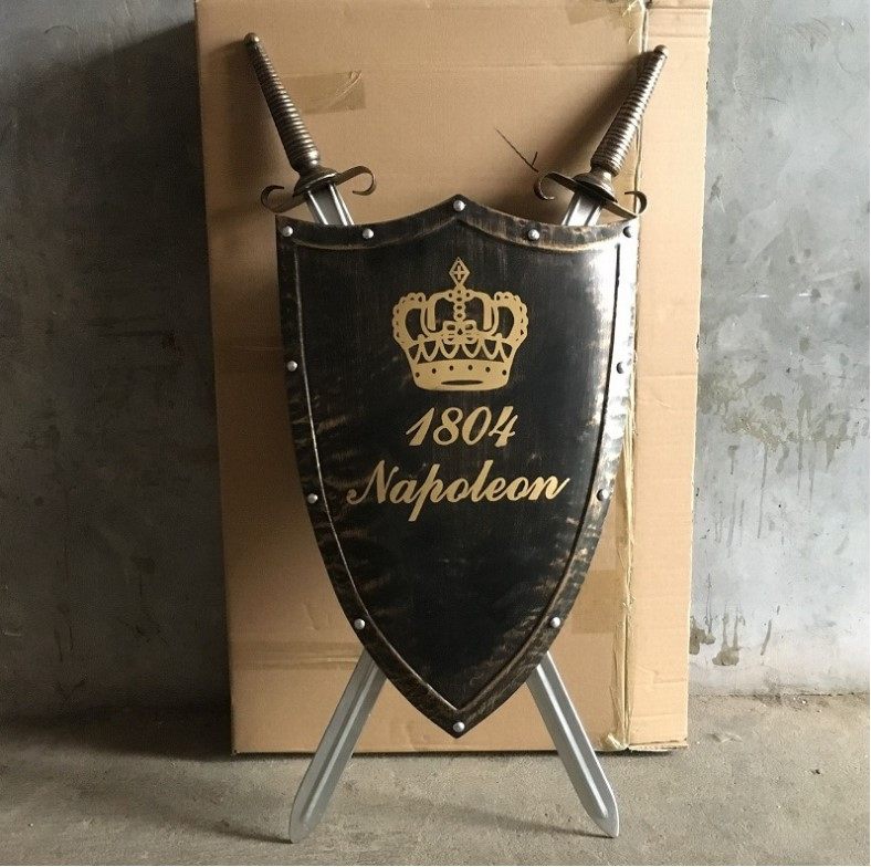 Medieval Ancient Roman Iron Art Shield Wall-mounted Treasure Sword Decoration Bar Ktv Internet Café Wall Pendants Shooting Props