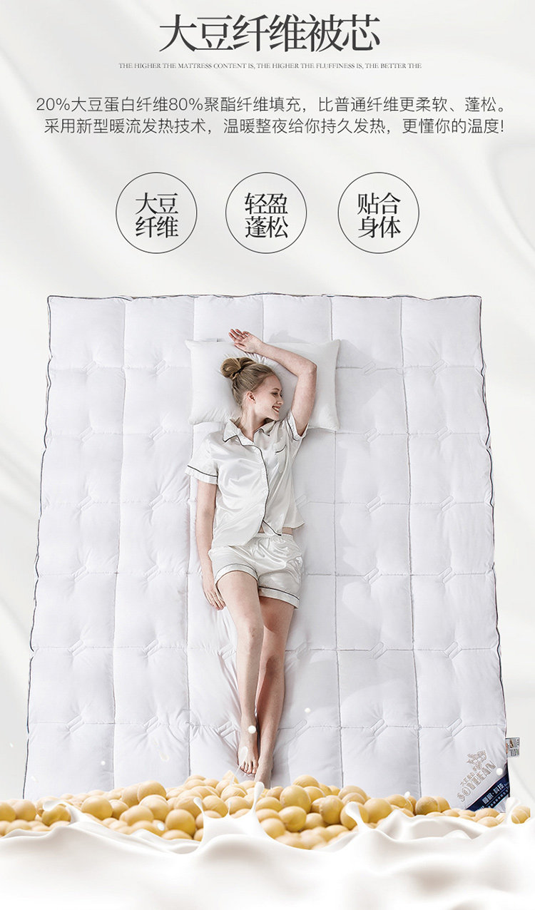 雅鹿 加厚保暖大豆纤维被 图2