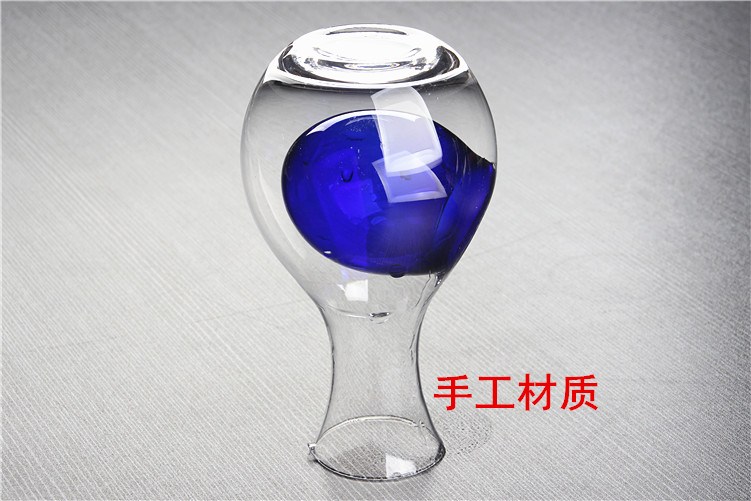 Rượu phong cách Nhật Bản ly rượu sake ngón tay cái nồi lõm màu xanh lỗ lõm - Rượu vang ly rượu pha lê